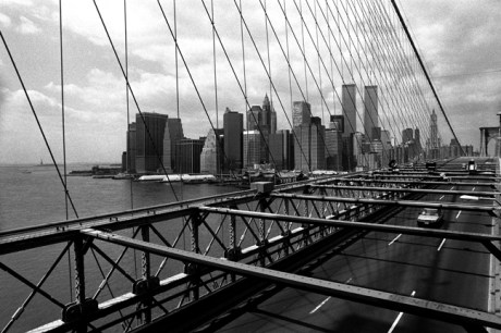 Manhattan from Brooklyn Bridge, New York, America, April 1995