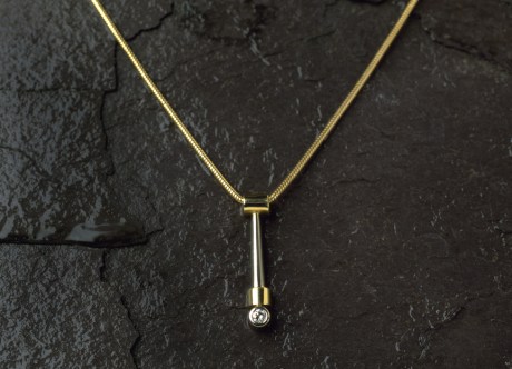White & Yellow Gold Pendant set with Diamond by Steven Bourke, 2002