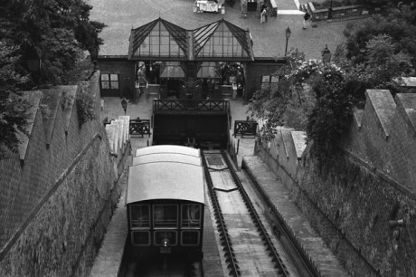 Budavári Sikló, Funicular, Budapest, Hungary, June 2001