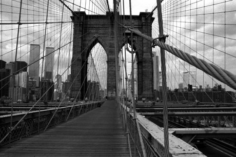 The Brooklyn Bridge, New York, America, April 1995