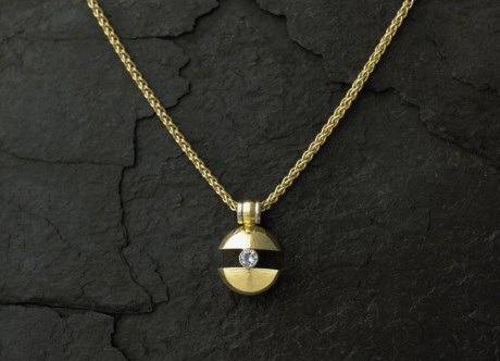 Gold & Platinum Pendant set with Diamond by Steven Bourke, 2002