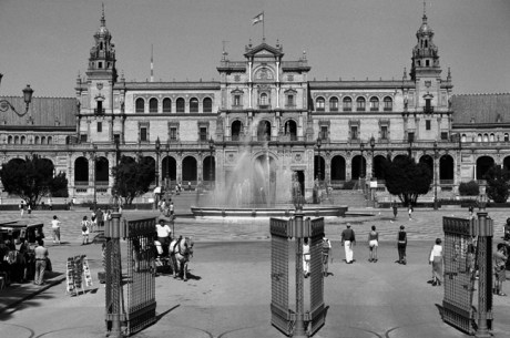 Plaza de España in Maria Luisa Park, Seville, Spain, August 2002