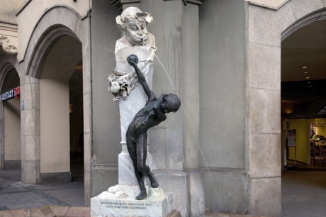Brunnen Buberl, Karlstor, Munich, Germany, October 2009, Karlstor, Munich, Germany, October 2009