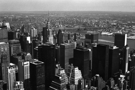 Manhattan from Empire State, Manhattan, New York, America, April 1995