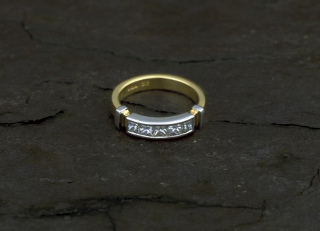 Gold & Platinum Ring set with Diamonds by Steven Bourke, 2003