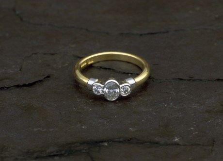 Gold & Platinum Ring set with Diamonds by Steven Bourke, 2002