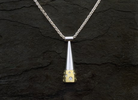 Diamonds, Gold and Platinum Pendant by Steven Bourke, 2002
