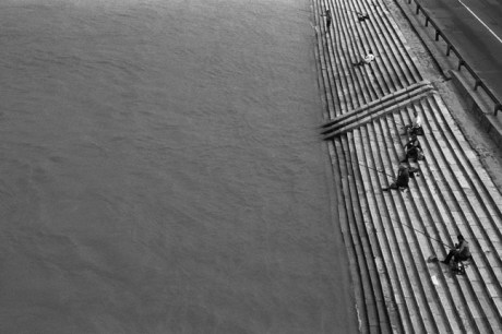 Fishing on the Danube, Budapest, Hungary, June 2001