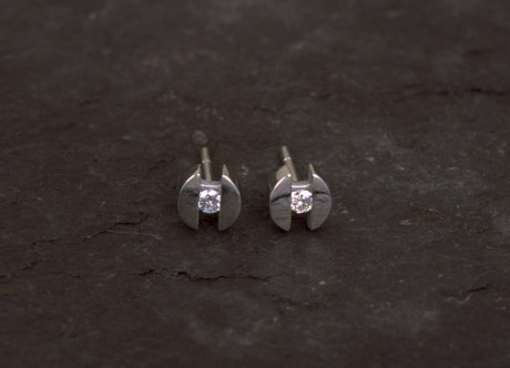 Platinum Earrings with Diamonds by Steven Bourke, 2002