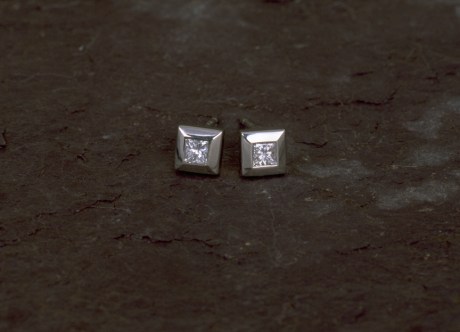 White Gold Earrings with Diamonds by Steven Bourke, 2002