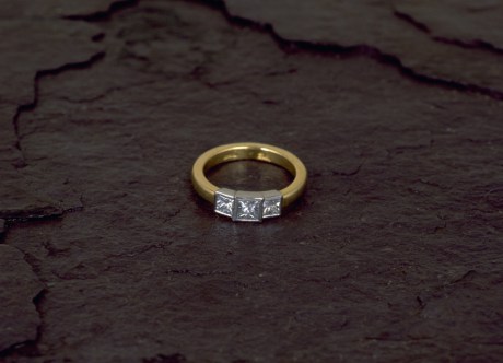 Gold & Platinum Ring set with Diamonds by Steven Bourke, 2003