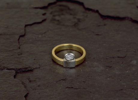 Gold & Platinum Ring set with 0.15 cts Diamond by Steven Bourke, 2003