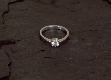 Platinum Solitaire Ring set with Diamond by Steven Bourke, 2003