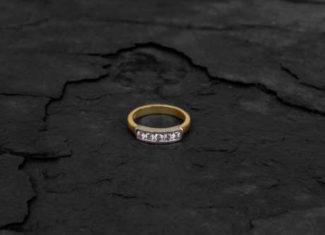 Gold and Platinum Ring set with Diamonds by Steven Bourke, 2003