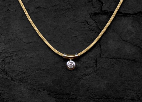 Platinum, Gold and Diamond Pendant by Steven Bourke, 2003