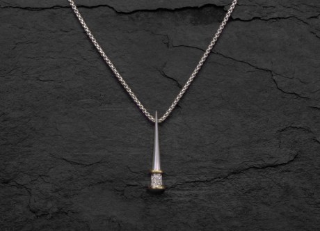 Platinum, Gold and Diamond Pendant by Steven Bourke, 2003
