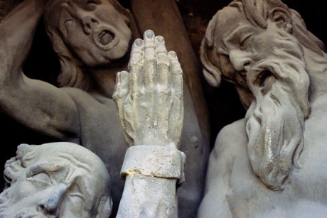 Brokof's sculpture, Charles Bridge, Prague, Czech Republic, April 2000