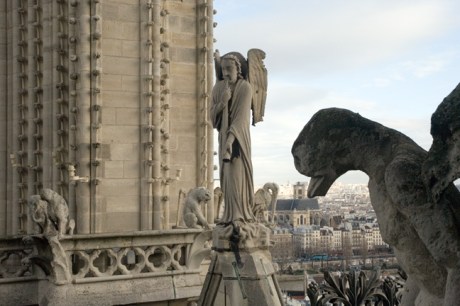 Gargoyle, Notre-Dame, Paris, France, January 2010