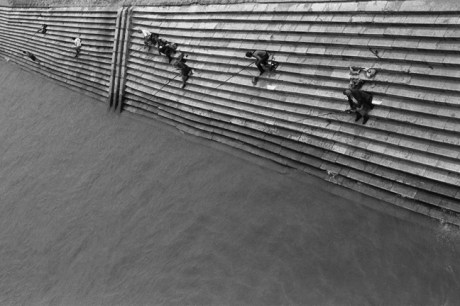Fishing on the Danube, Budapest, Hungary, June 2001