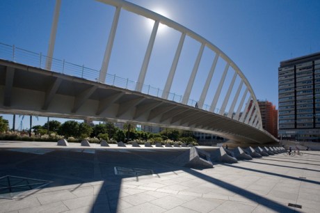Santiago Calatrava Exposicion Bridge, Valencia, Spain, October 2010