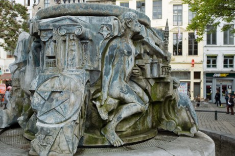 Fontaine Charles Buls, Agora Square, Brussels, Belgium, April 2011