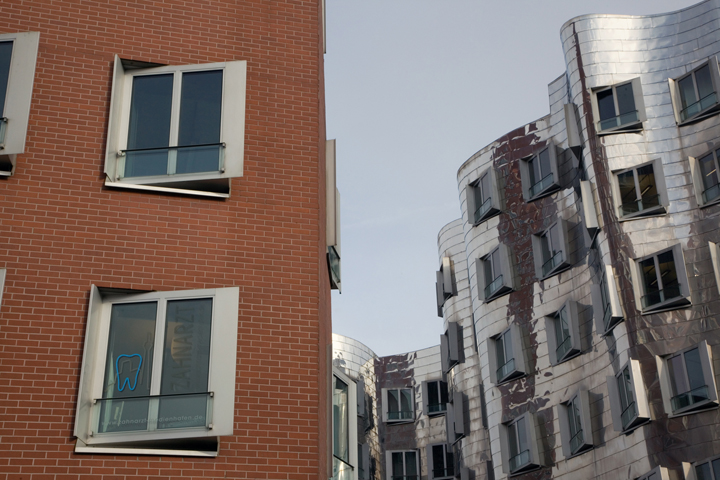 Neuer Zollhof, Düsseldorf, Germany, February 2025