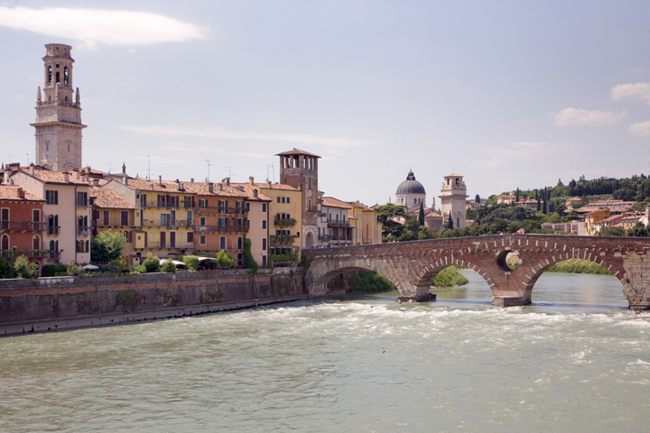 Ponte Pietra, Verona, Italy, July 2025